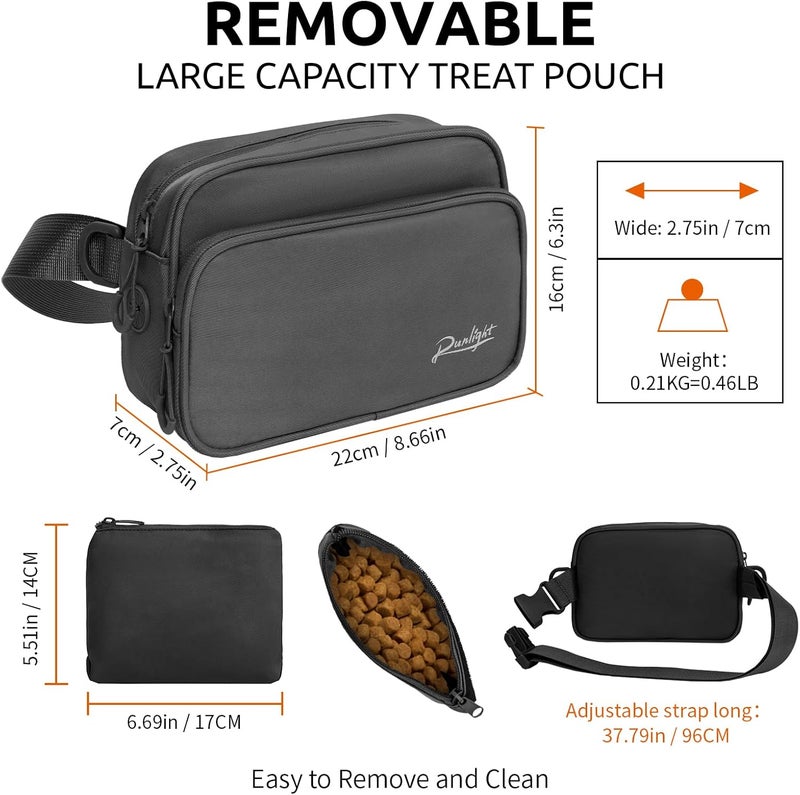 Runlight Dog Training Treat Pouch Fanny Pack,Dog Waist Belt,Dogs Walking Bag Crossbody with Poop Bags,Puppy Treat Bag Training Pouch (Black) - Image 4